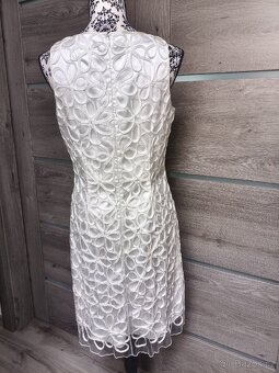 Bílé krajkové značkové šaty NIENTE vel.40/42 - 5