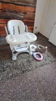 Jídelní stoličky, přebalovací pult, vanička, houpačka - 5