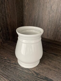 Vintage váza z bílého porcelánu, květník, květináč - 5