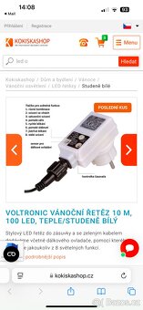 VÁNOČNÍ ŘETĚZ, 10 M, 100 LED, TEPLE/STUDENĚ BÍLÝ - 5