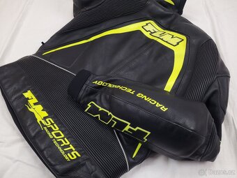 FLM Greyhound Neon pánska kožená moto kombinéza L 52 - 5