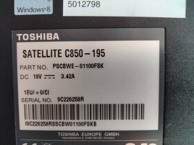 rozpredám plne funkčný notebook Toshiba satellite c850 - 5