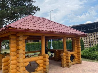 zahradní altán frezovana kulatina 16cm borovice - 5