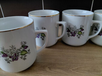 Retro hrnky -květiny,nepoužité - 5