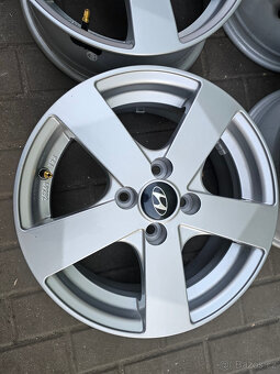 ALU kola disky ráfky Hyundai 15'' 4x100 R15 I20 nové - 5