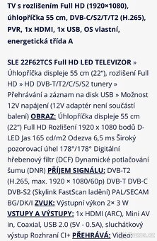full HD Sencor 22” JAKO NOVÁ - 5