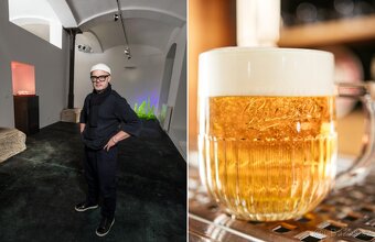 Budvar - pivni sklo, sklenice 0,5L Rony Plesl - 5