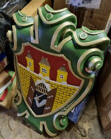 Obří kovový erb -zinek znak PRAHA po renovaci - 5