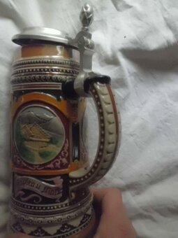 Krásný velký Malovaný Keramický Korbel PIVO - BM-MM Holýšov - 5