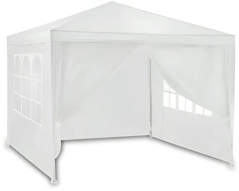 Zahradní nůžkový párty stan 3x3 m + 4 stěny, bílý - 5