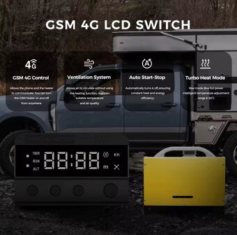 Naftové topení 8kW, 12+24+230V, GSM LTE 4G - 5