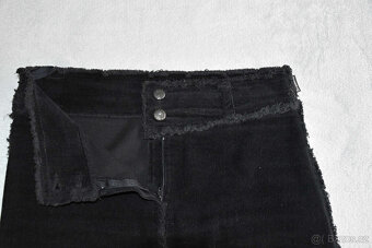 Dlouhá černá manžestrová elastická maxisukně vel.L - 5