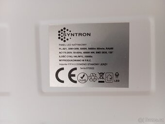 LED Panel Čtvercový 60x60cm, Bar. světla:4000K - 5