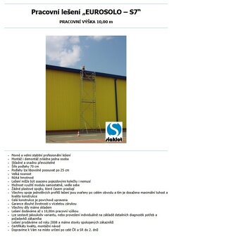 Pracovní věž / lešení Eurosolo-S7 (pojízdné) - NOVÉ - 5