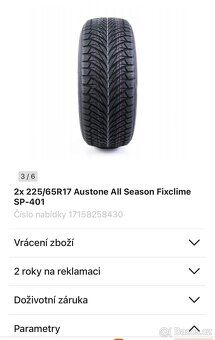 Prodám celoroční pneumatiky - 2ks - 5