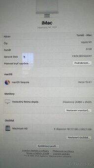 Apple iMac M1, 24" 8 GB, 256 GB SSD - 5
