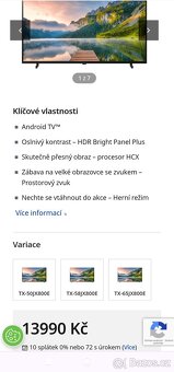 Tv Panasonic 102cm 4k YouTube Netflix onepley ANDROID systém - 5