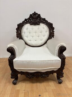 SEDAČKA V DREVENOM RÁME 3+1+1,NEROZŤAHOVACIA - 5