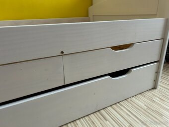 Dřevěná postel s přistýlkou a šuplíky 90x200 - 5