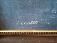 Prodám 3 staré obrazy J. Dovrtěl -Praha oleje plát originály - 5