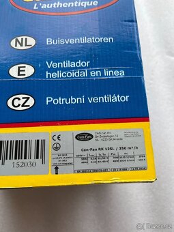 Ventilátor potrubní CAN-FAN RK 125L - NOVÝ - 5