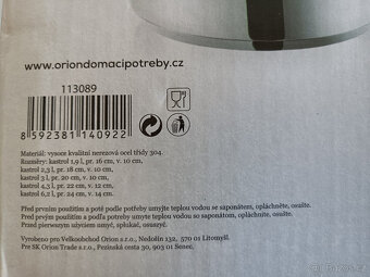 Nerezové kastroly s poklicí 4,3 l a 6,2 l (Orion) - 5