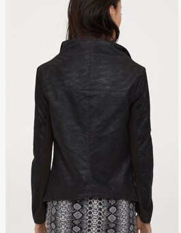 H&M motorkářská bunda, křivák koženka semiš S/36 - 5