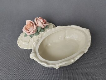 Krásná porcelánová dóza s růžemi od Karl Ens (1919-1945) - 5