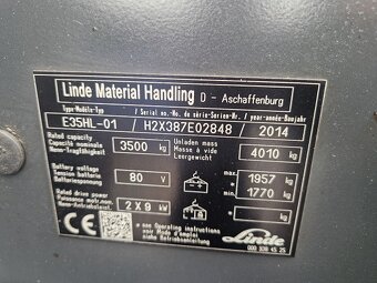 LINDE E35HL, bateriový pohon, DUPLEX, r.v.2014 - 5
