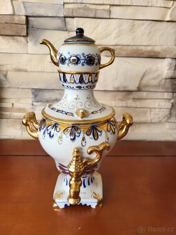 PORCELÁNOVÝ SAMOVAR RUSKÝ- 3 ČÁSTI ; ZNAČENO - 5