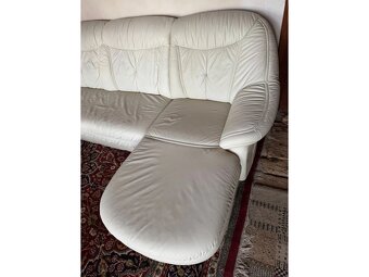 Světlá kožená sedačka do Účka,4979 - 5