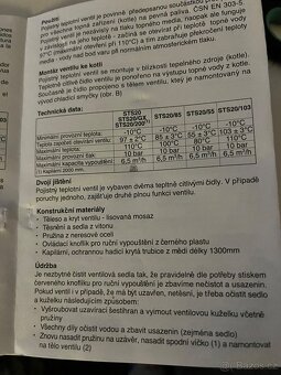 Nový pojistný teplotní ventil STS20/103/85/55(chlad. smyčka) - 5