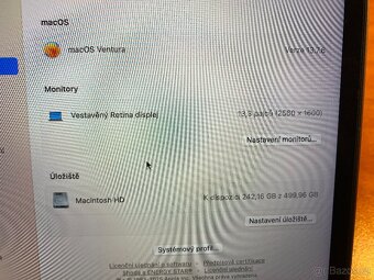Macbook PRO 13, touchbar, 16GB, 500GB, Bootcamp, baterie - 5