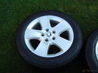 4X ZIMNÍ HLINÍKOVÁ KOLA ŠKODA OCTAVIA III,II 205/55 R16 .TOP - 5