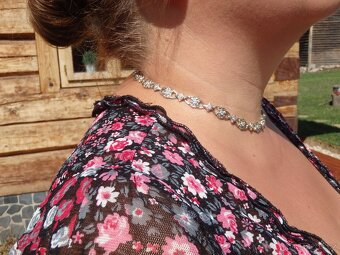 Zlatý diamantový starožitný náhrdelník. - 5