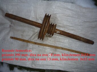 prodám různé hřídele, železné a dřevěné kolečka..... Železné - 5