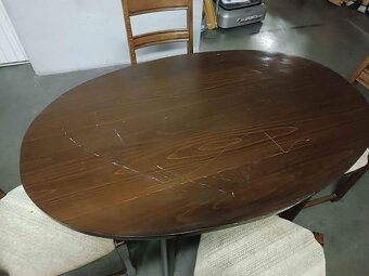 S DOVOZEM masivní oválný dřevěný stůl 90x140 a 4 židle - 5