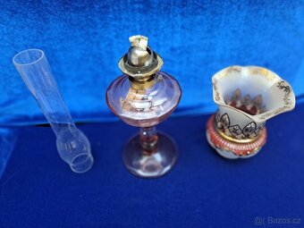 Petrolejová lampa skleněná, medová - 5