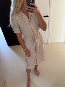 Béžové lněné šaty Gant nové s visačkou - 5