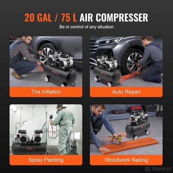 Vzduchový kompresor 20 galonů maximální tlak 125 PSI - 5