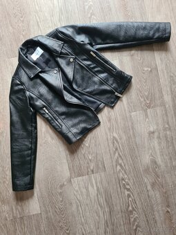 Dětská koženková bunda - křivák, vel. 134 - 5