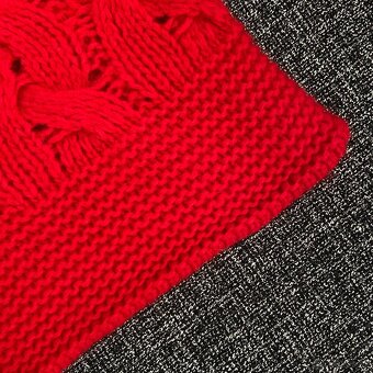 Dámský vlněný červený vánoční svetr United Colors of Benetto - 5