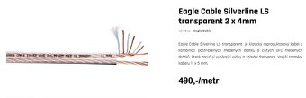 EAGLE CABLE SILVER LINE, Hi-End reprokabel 2 x 4,0 mm - 5