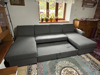 Gauč rozkládací rohový, tvar U - 5