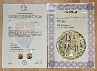 Svatováclavský dukát JUBILEJNÍ, 1923 - 2023, nízke číslo - 5