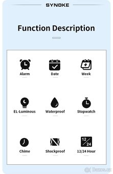 SYNOKE. Digitální sportovní vodotěsné hodinky.NOVE. - 5
