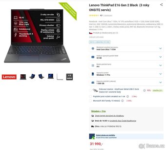 Lenovo ThinkPad E16 Gen 2 - Ultra 7/32GB RAM/1TB SSD/Záruka - 5