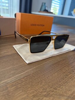 Sluneční brýle - Louis Vuitton, zlaté Evidence Metal Square - 5