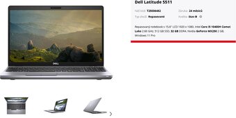 DELL LATITUDE 5511, repasovaný, záruka do 02/2027 - 5