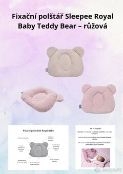 Fixační polštář Sleepee Royal Baby Teddy Bear – růžová - 5
